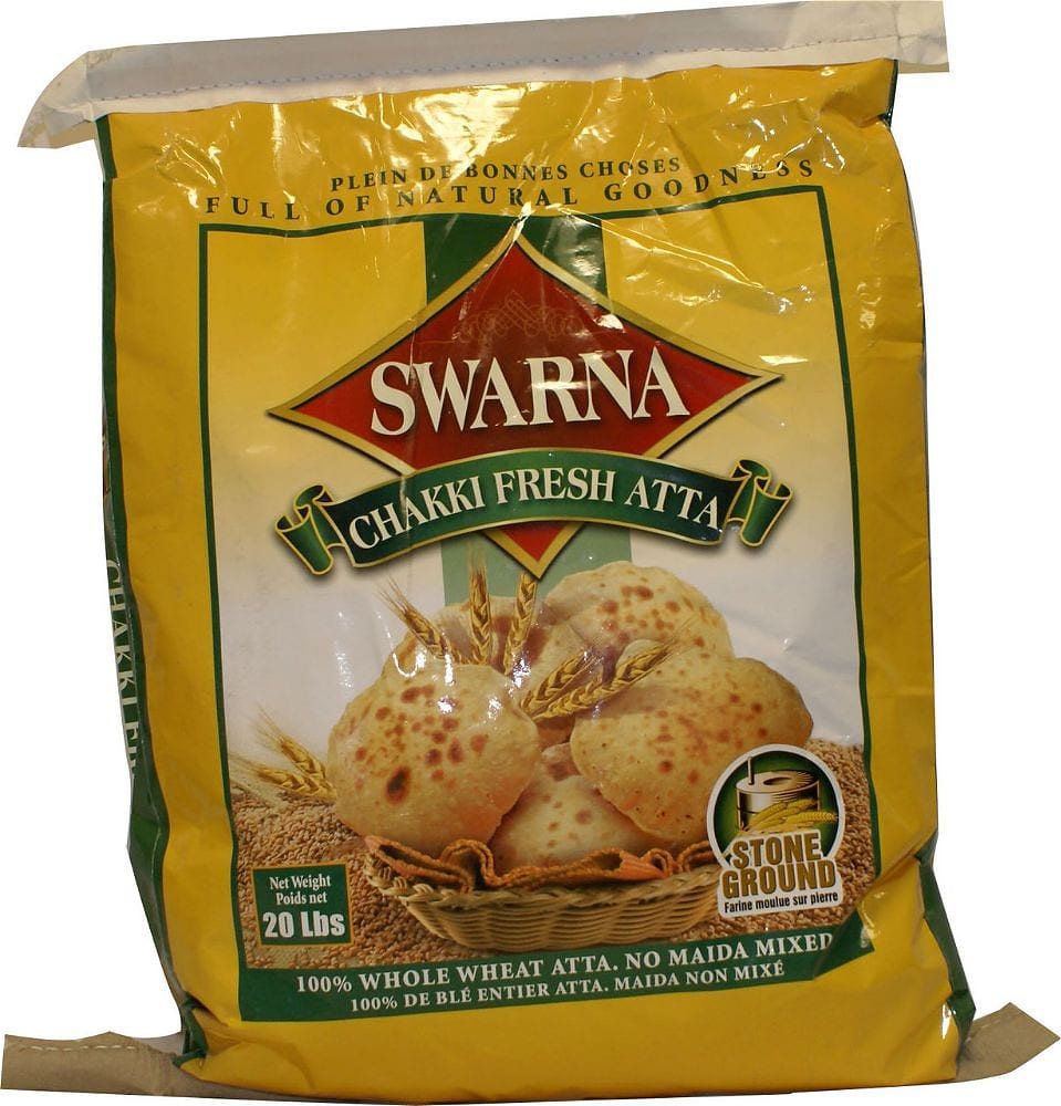 Swarna Whole Wheat Chakki Fresh Aata 20lb