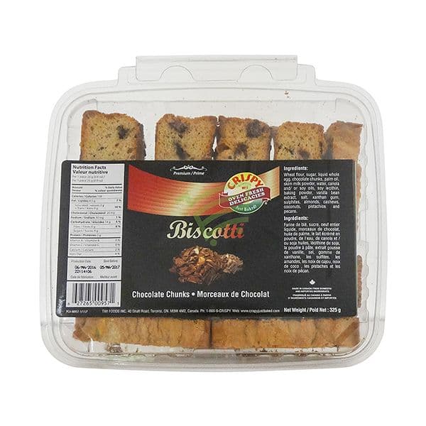 CRIPSY BISCOTTI THINS CHOCOLATE CHUNKS 325 GM